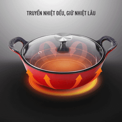 Nồi gang nắp kính 25cm GKÖCH EW-04B