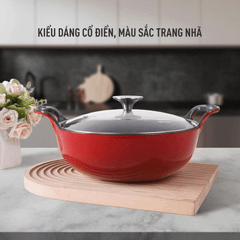 Nồi gang nắp kính 25cm GKÖCH EW-04B