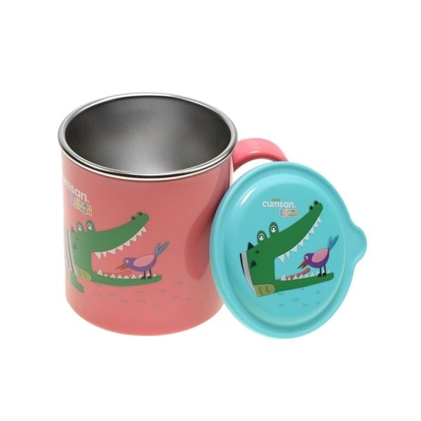 Ly Inox 316 Cuitisan 2 trong 1 300ml kháng khuẩn cao cấp (Màu Hồng) - EC10-105P