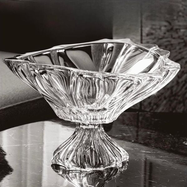 Chân bồng pha lê Bohemia Plantica màu trắng 33cm