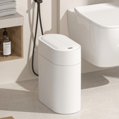 Thùng rác cảm ứng ELPHECO cánh bướm nhựa dáng oval 9L màu trắng ELPH6731