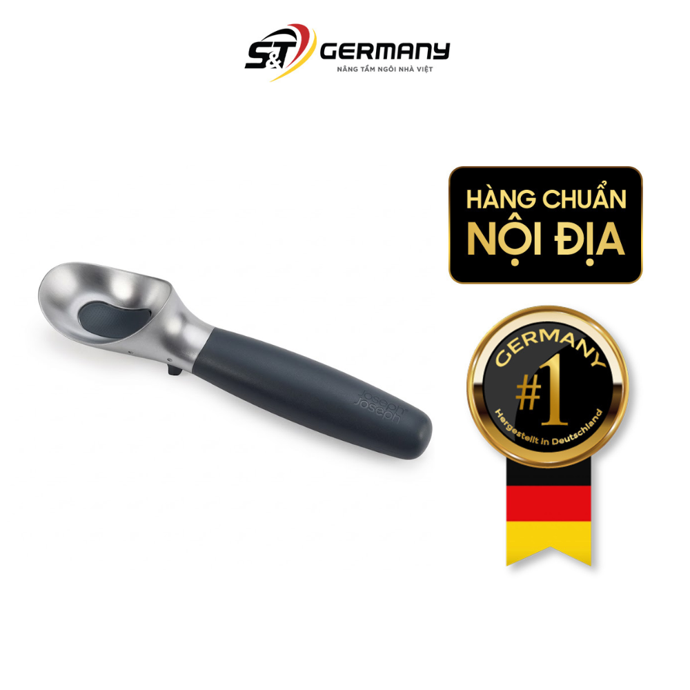 Muôi múc kem Joseph Joseph 20226 Elevate có nút nhả và giá đỡ 21cm màu xám