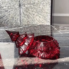 Thố Tree 16.5cm Crystal Bohemia màu xanh lá/ màu đỏ