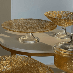 Đĩa chân đế IVV Arabesque Gold Leaf, nhiều kích cỡ