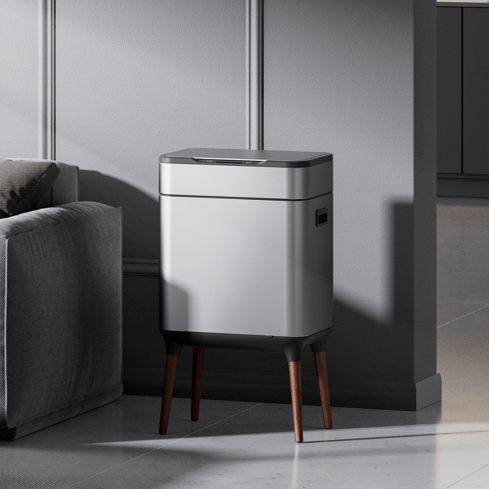 Thùng rác cảm ứng ELPHECO nắp inox 20 L có thùng rác rời bên trong, có chân & khử mùi ozone, nhiều màu