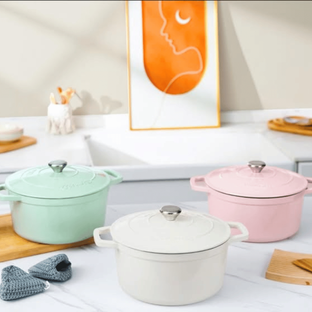 Nồi gang tròn Ciwete 24/27cm nhiều màu