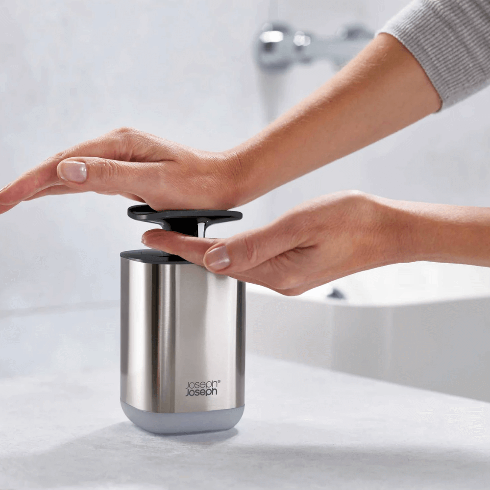 Bình bơm xà phòng Joseph Joseph Presto màu xám/inox
