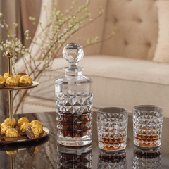 Bộ bình rượu pha lê Bohemia Diamond gồm 1 bình đựng rượu 700ml và 6 cốc 230ml