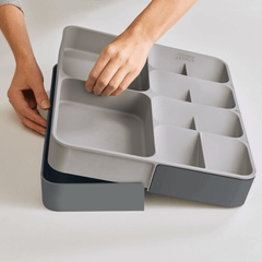 Bộ khay chia ngăn kéo, để dao thìa dĩa Joseph Joseph 85166 DrawerStore Grey
