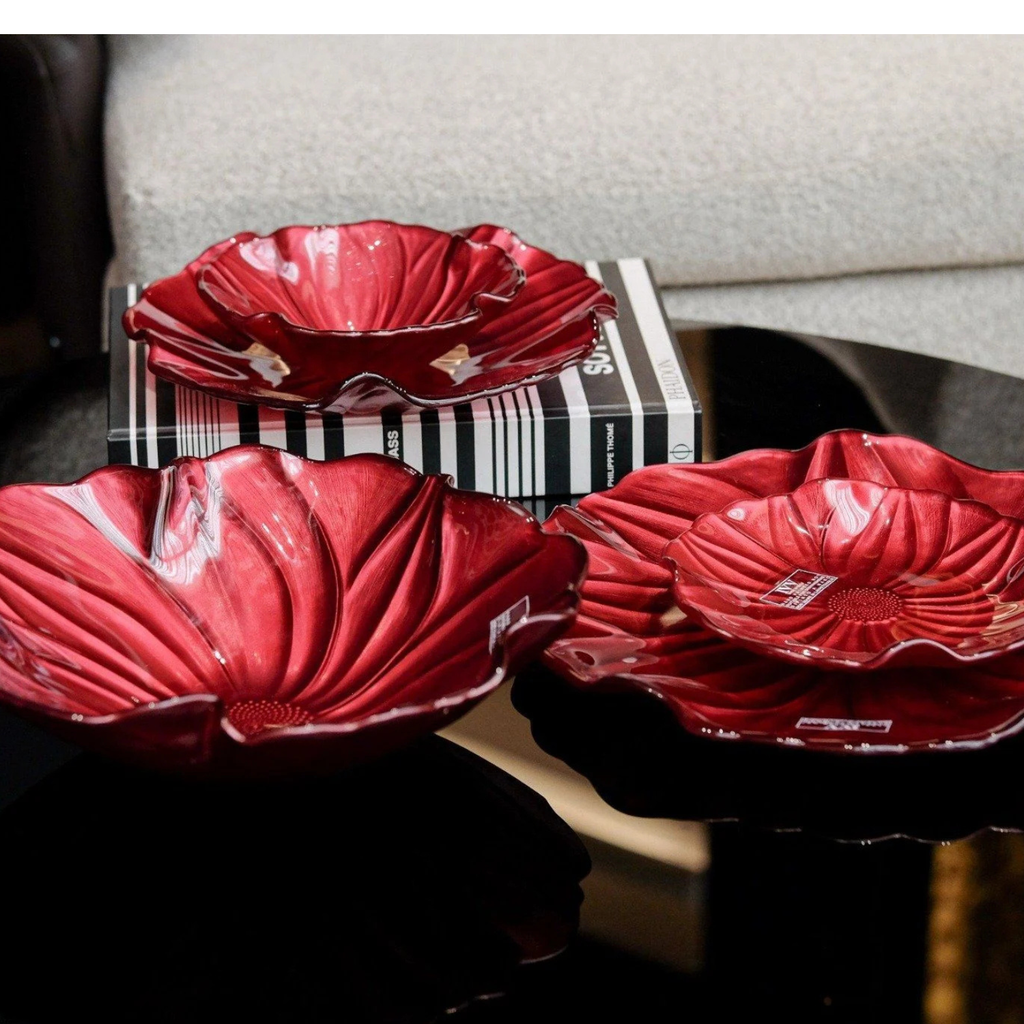 Đĩa pha lê IVV Magnolia nhiều màu, nhiều kích cỡ