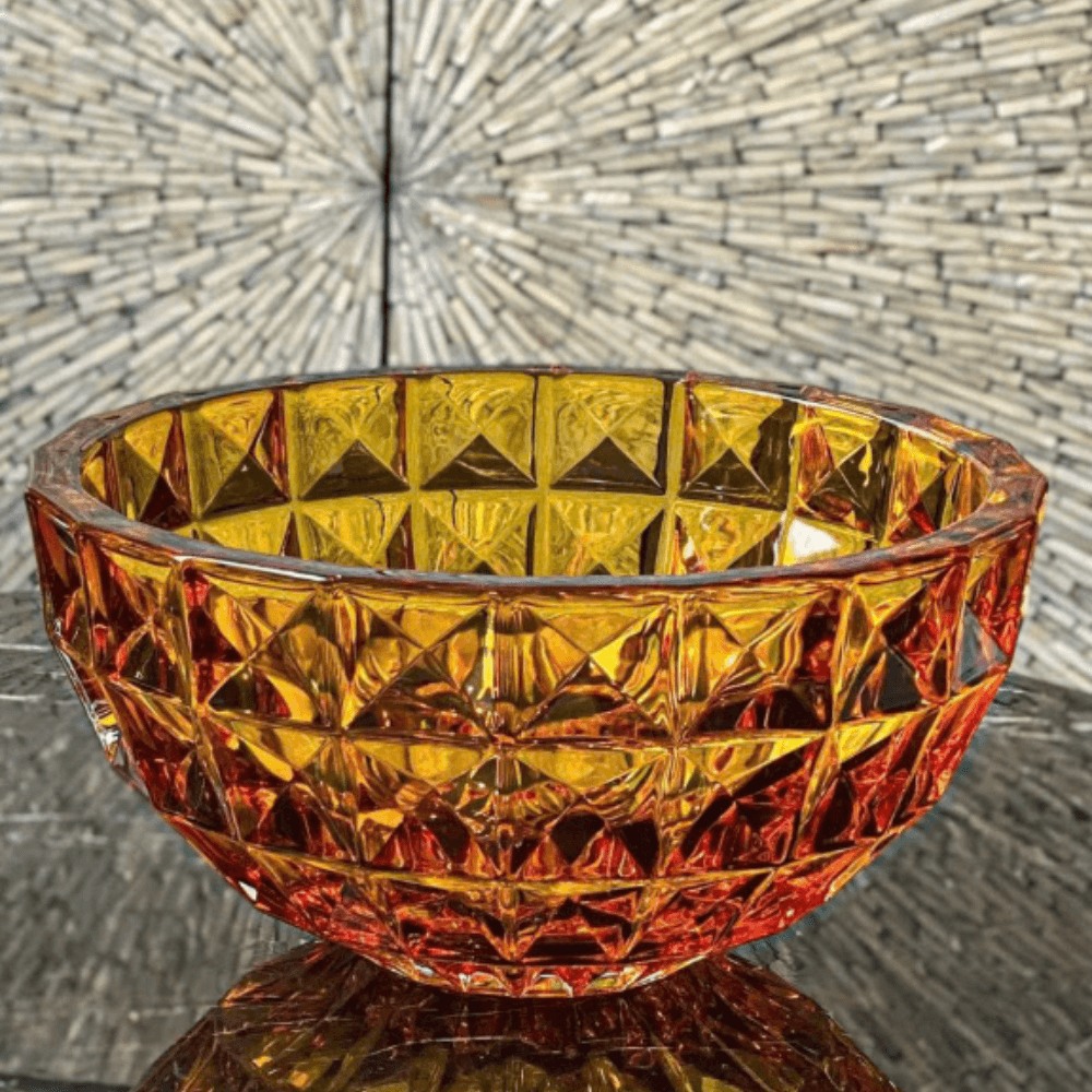 Tô pha lê Crystal Bohemia Diamond 28, 33 cm nhiều màu