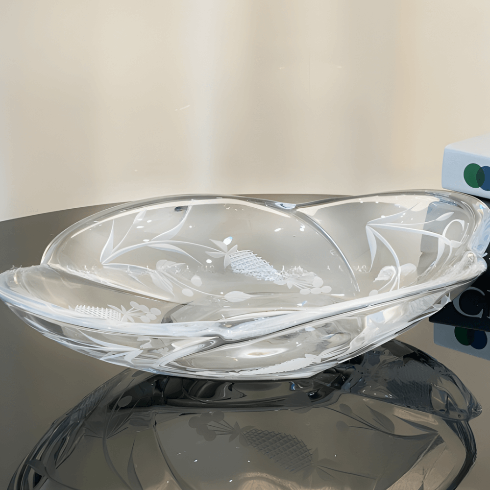 Đĩa 4 múi mài dâu 33cm Crystal Bohemia