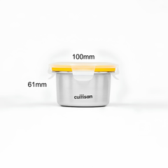 Set 3 hộp trữ đồ ăn dặm Inox 316 Cuitisan 200ml/250ml kháng khuẩn cao cấp