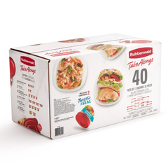 Set hộp Rubbermaid TakeAlongs (20 hộp) màu đỏ Ruby - Made in USA