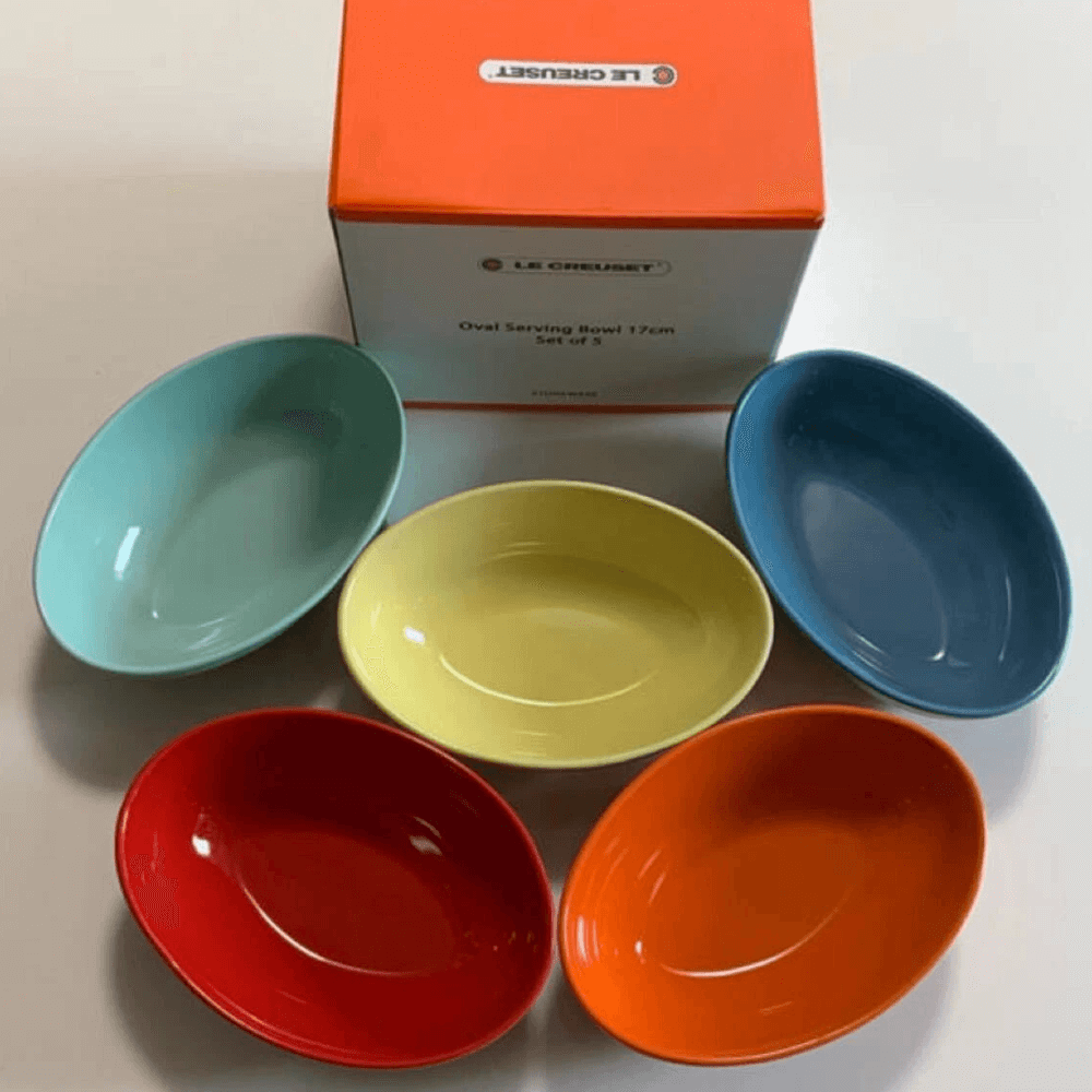 Set 5 đĩa oval cầu vồng Le Creuset 17cm