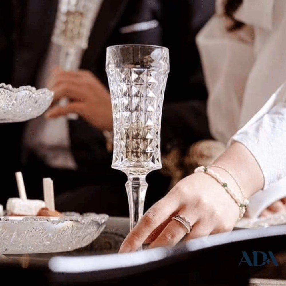 Bộ 6 ly pha lê Bohemia champagne kim cương 120ml