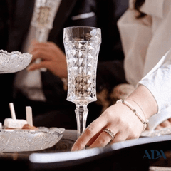 Bộ 6 ly pha lê Bohemia champagne kim cương 120ml