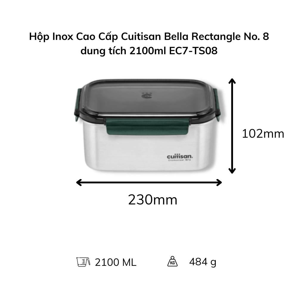 Hộp Inox Cao Cấp Cuitisan Bella nhiều dung tích