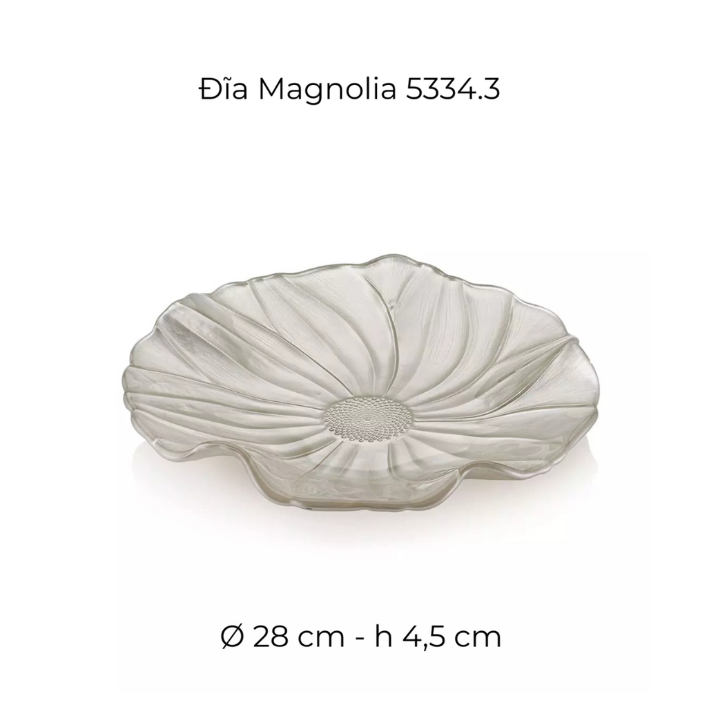 Đĩa pha lê IVV Magnolia nhiều màu, nhiều kích cỡ