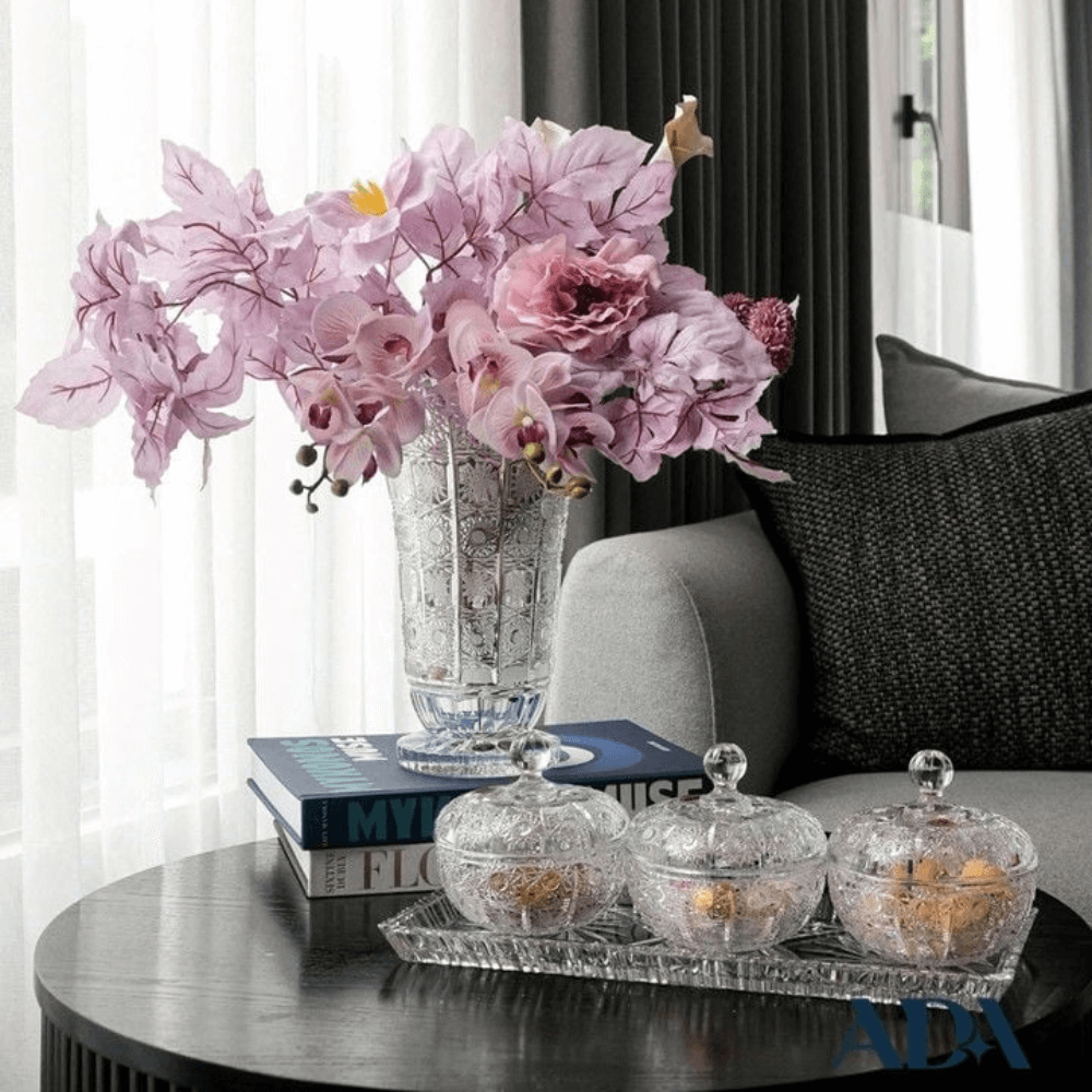 Bình hoa pha lê chân đế Bohemia M57