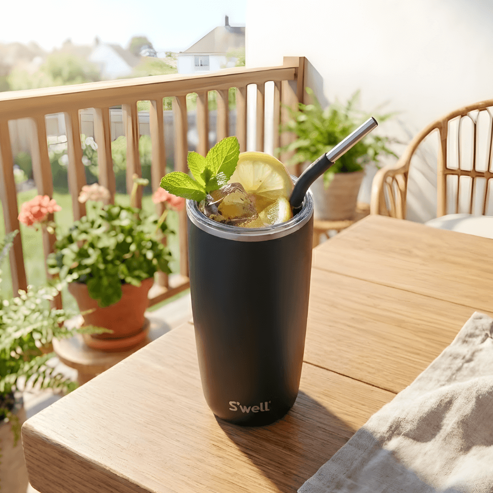 Cốc cách nhiệt S'Well bằng thép không gỉ, 700ml, kèm ống hút