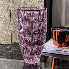 Bình hoa pha lê Crystal Bohemia Diamond 25, 28, 33 cm nhiều màu