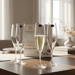 Set 6 ly champagne Gavia 210ml Crystal Bohemia
