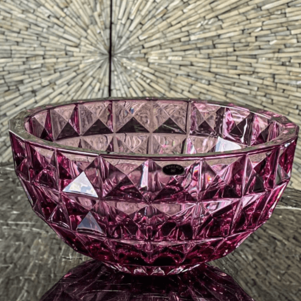 Tô pha lê Crystal Bohemia Diamond 28, 33 cm nhiều màu