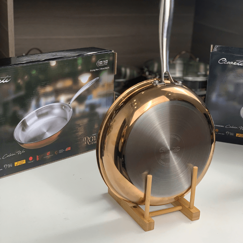 Chảo inox vàng đồng Ciwete 20/24/28 cm