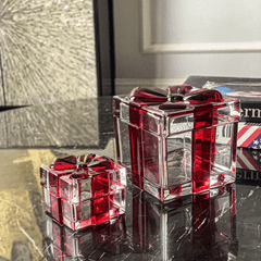 Thố pha lê Doza đỏ Crystal Bohemia