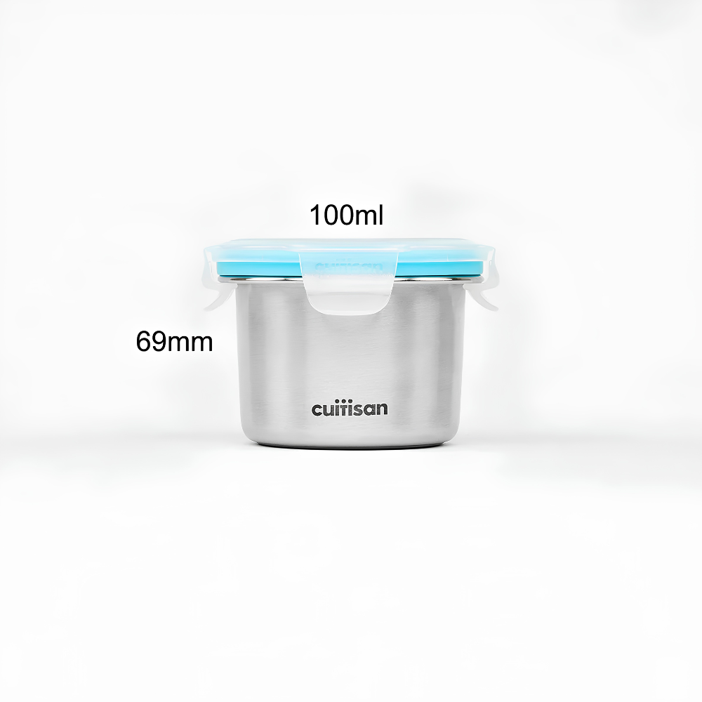 Set 3 hộp trữ đồ ăn dặm Inox 316 Cuitisan 200ml/250ml kháng khuẩn cao cấp