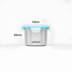 Set 3 hộp trữ đồ ăn dặm Inox 316 Cuitisan 200ml/250ml kháng khuẩn cao cấp
