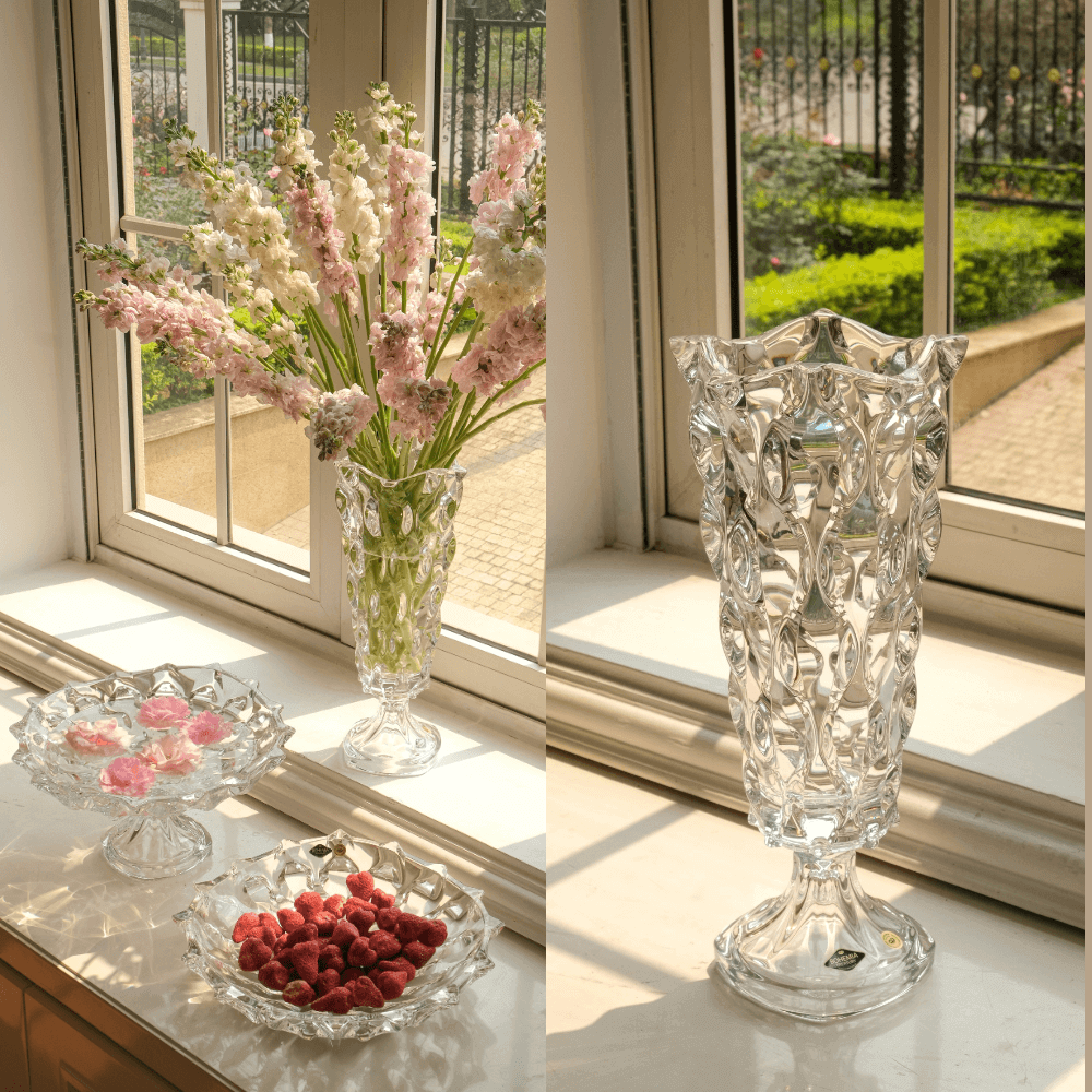 Bình hoa pha lê chân đế Bohemia Samba