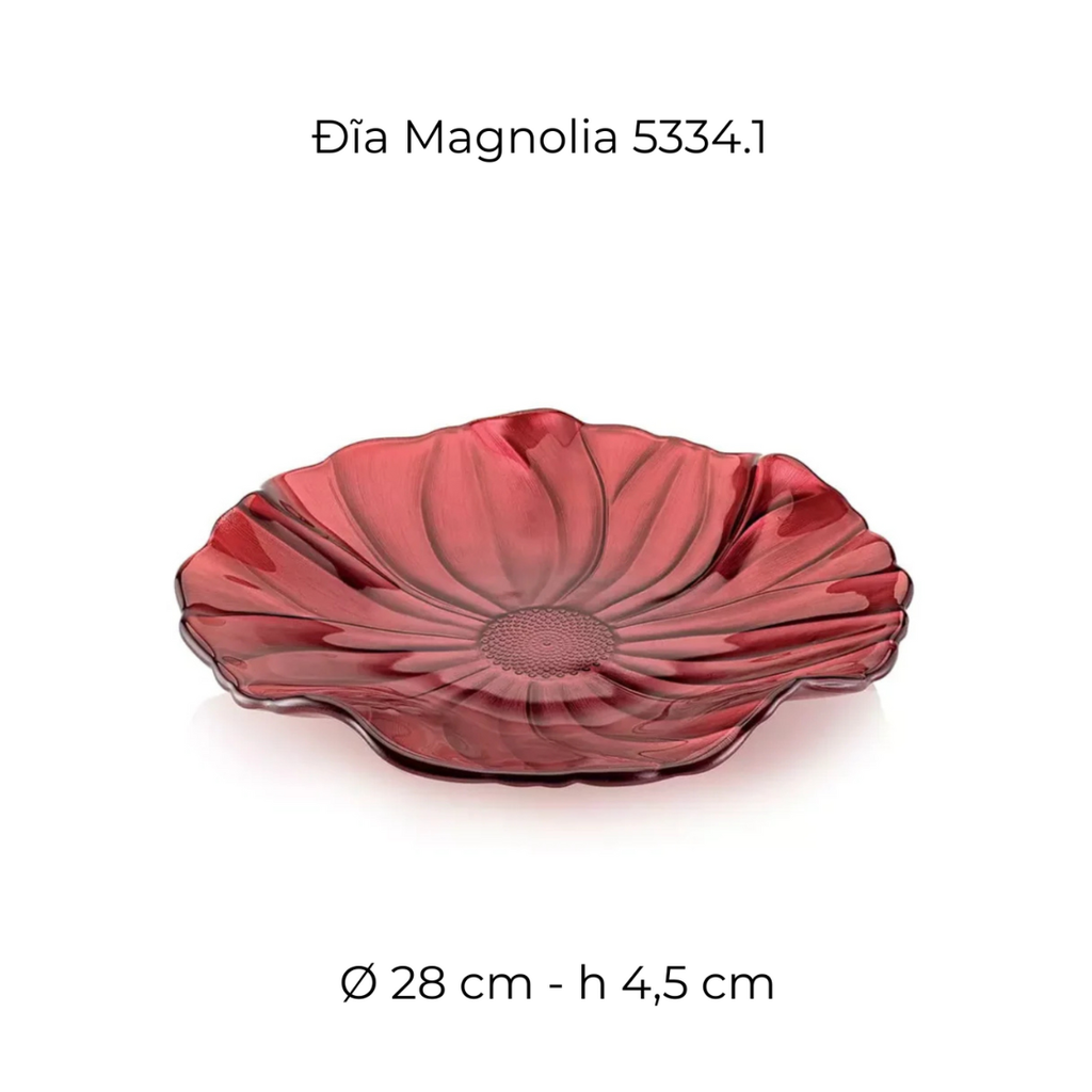 Đĩa pha lê IVV Magnolia nhiều màu, nhiều kích cỡ
