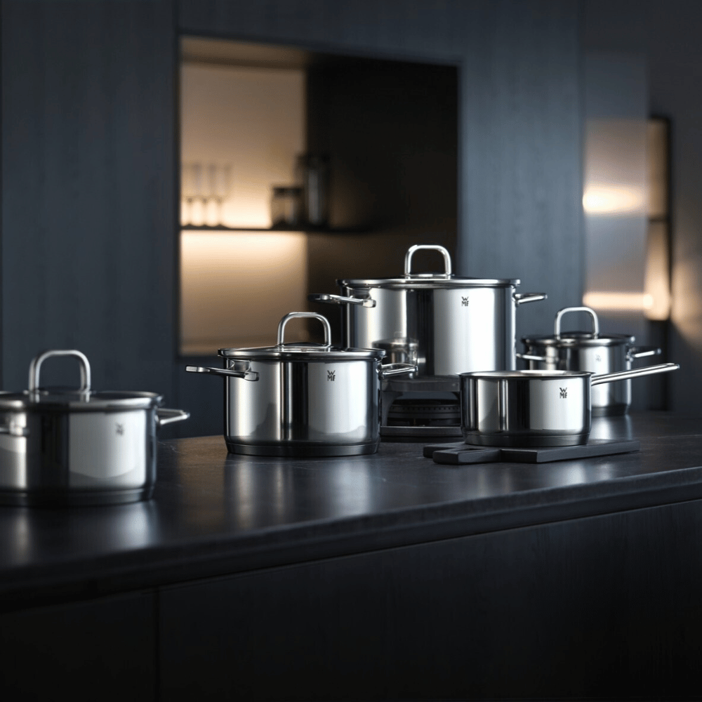 Bộ nồi WMF Inspiration 5 món kèm quánh và chảo thép 28cm