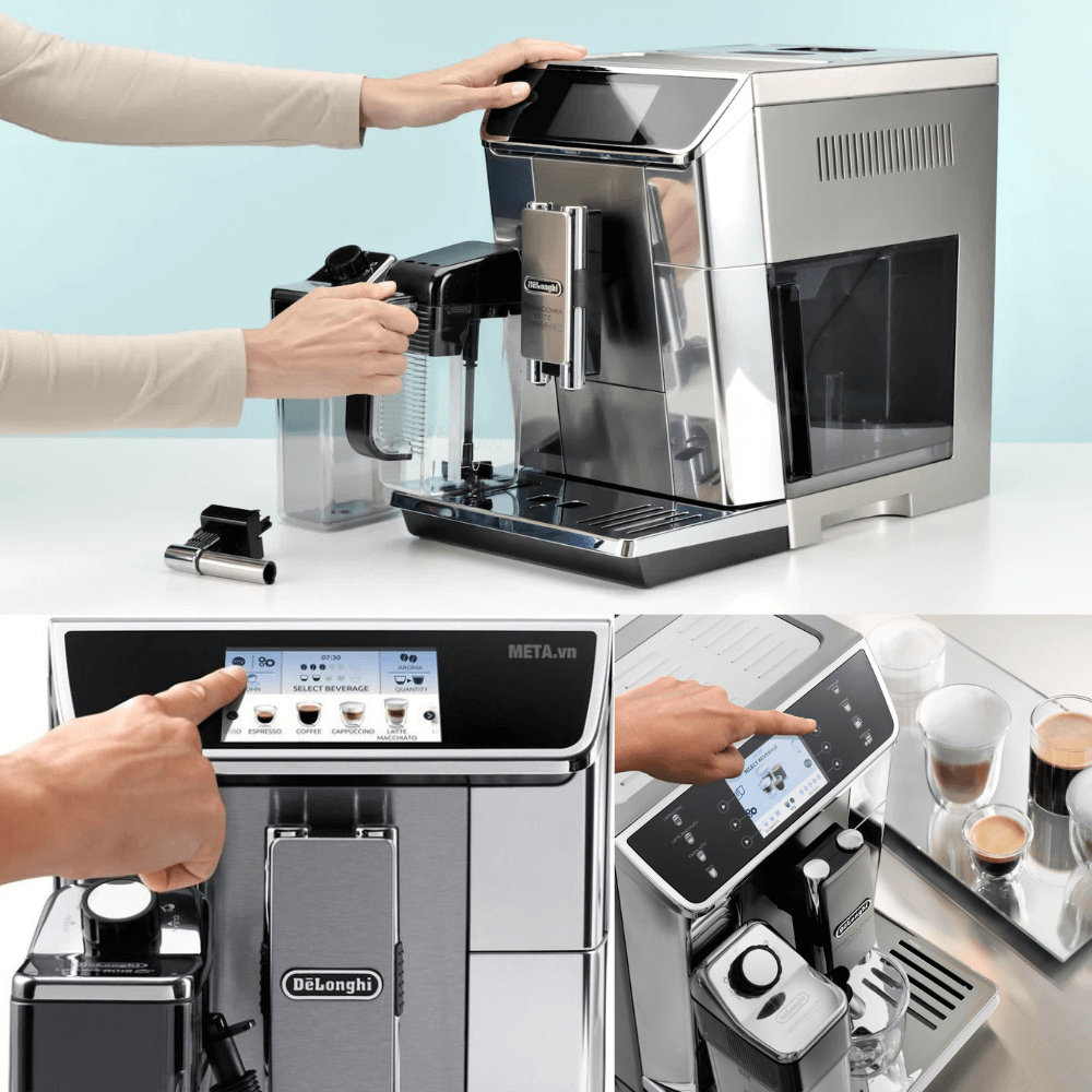 Máy pha cà phê tự động De'Longhi PrimaDonna Elite Experience ECAM 656.85.MS màu bạc