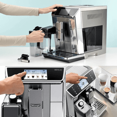 Máy pha cà phê tự động De'Longhi PrimaDonna Elite Experience ECAM 656.85.MS màu bạc