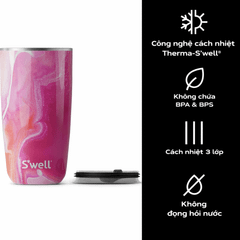 Cốc cách nhiệt S'well bằng thép không gỉ, 530ml, có nắp trượt