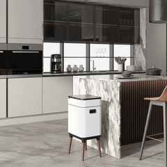 Thùng rác cảm ứng ELPHECO nắp inox 20 L có thùng rác rời bên trong, có chân & khử mùi ozone, nhiều màu