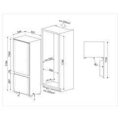 Tủ lạnh âm tủ Inverter SMEG 244L C9174DN2D1 Universale