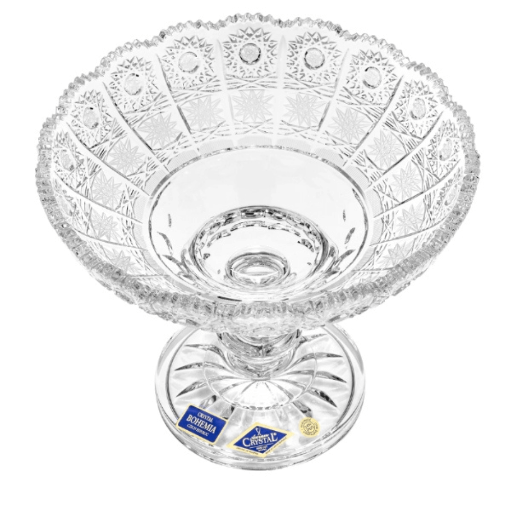 Mâm bồng pha lê Crystal Bohemia chân đế 67009 M57 25cm