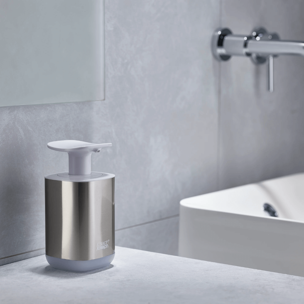 Bình bơm xà phòng Joseph Joseph Presto màu xám/inox