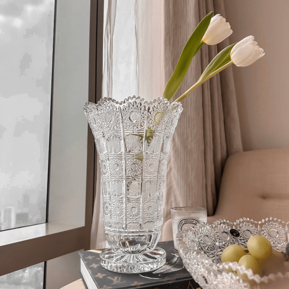 Bình hoa pha lê chân đế Bohemia M57