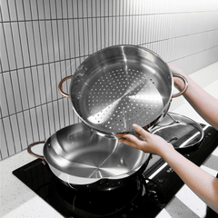 Bộ chảo sâu và xửng hấp Ciwete 32cm SS0105-3PC