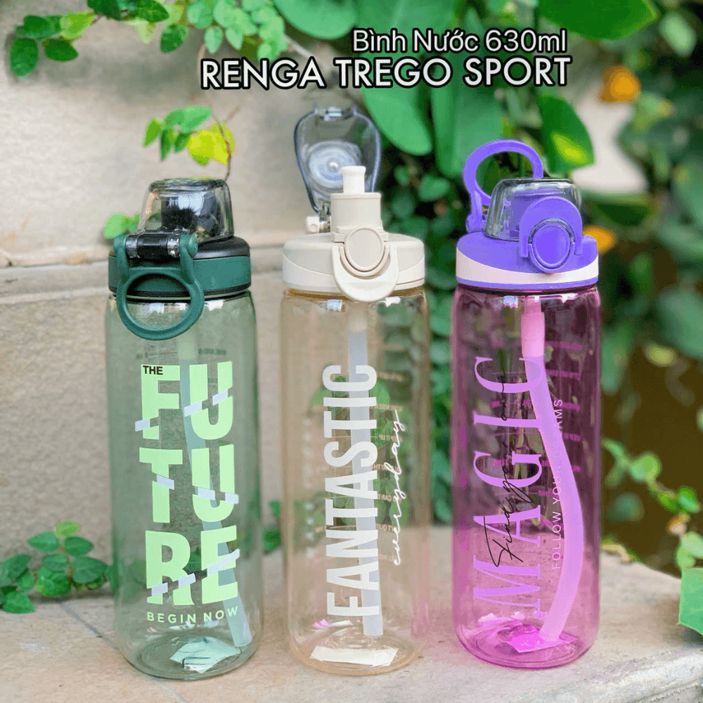 Bình nước Tritan cao cấp Renga Trego Sport 630ml - 912170 nhiều màu