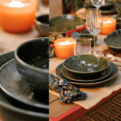 Đồ dùng bàn ăn Mikasa Jardin nhiều món, chất liệu gốm đá