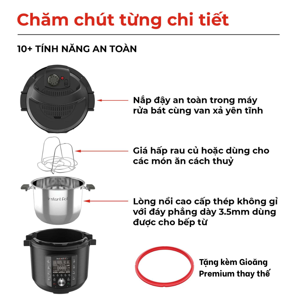 Nồi áp suất điện Instant Pot Pro 60 2026 5,7 Lit 10in1
