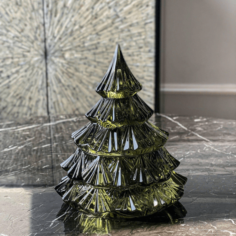 Thố Tree 16.5cm Crystal Bohemia màu xanh lá/ màu đỏ