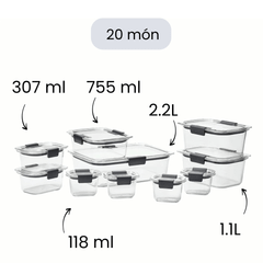 Sét hộp Tritan Rubbermaid Brilliance 10-24 món made in USA
