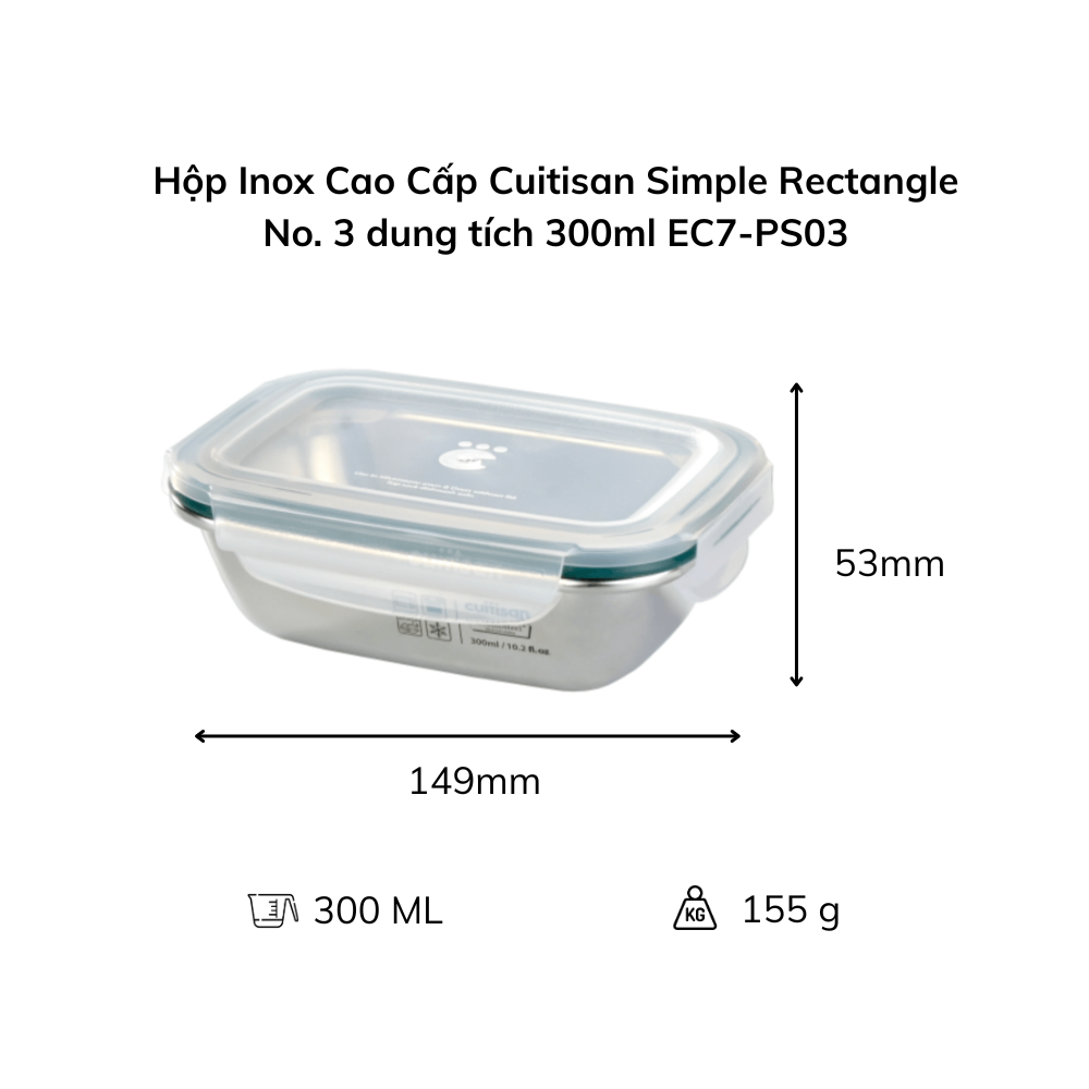 Hộp Inox Cao Cấp Cuitisan Simple nhiều dung tích